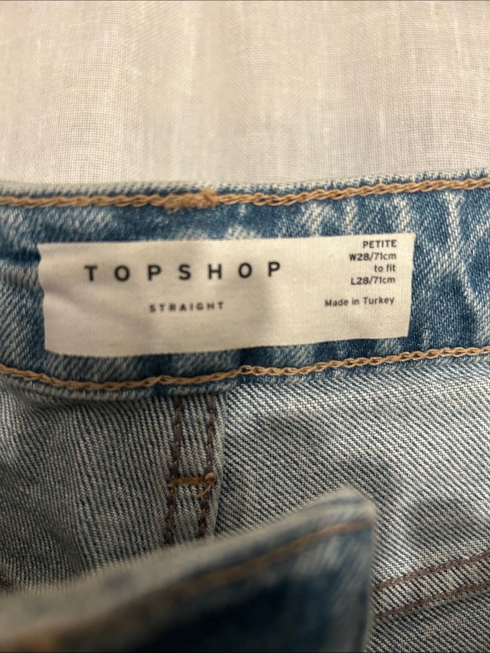 Topshop Light Blue Straight Leg Jeans - Picture 2 of 5